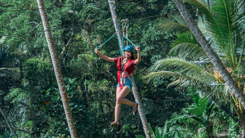 Ubud: Alas Harum Day-Pass, Swing, Sky Bike & Flying Fox - Flying Fox: the 300-meter glide over rice fields