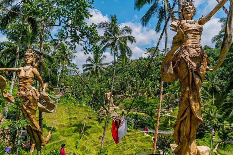 Ubud: Alas Harum Day-Pass, Swing, Sky Bike & Flying Fox - The terrace walk: birdnest access, man-made caves, and coffee time